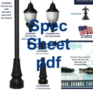 Link to fluted aluminum round light pole and post top spec sheet