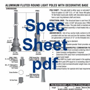 Link to fluted aluminum round light pole spec sheet