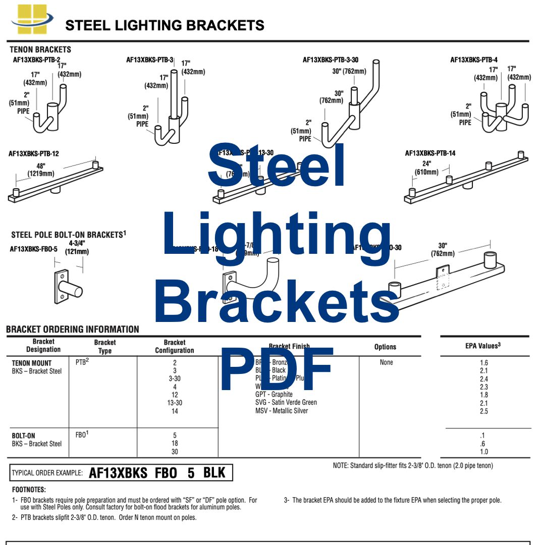 Link to pdf lighting brackets and mounts