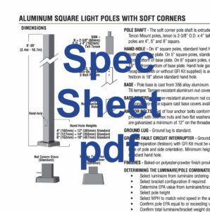 Link to square aluminum light poles spec sheet