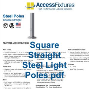 Link to square steel light poles spec sheet