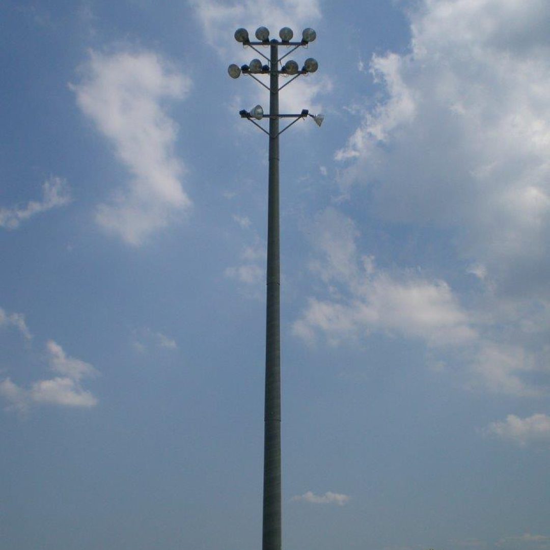 Steel Light Poles in a Freight Terminal