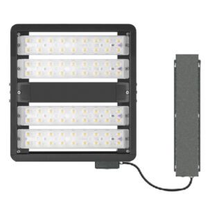 LED high bay lights with remote LED drivers for high heat locations