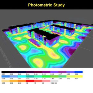 A photometric study is a computer-generated model of the light that will be emitted by the proposed light fixtures