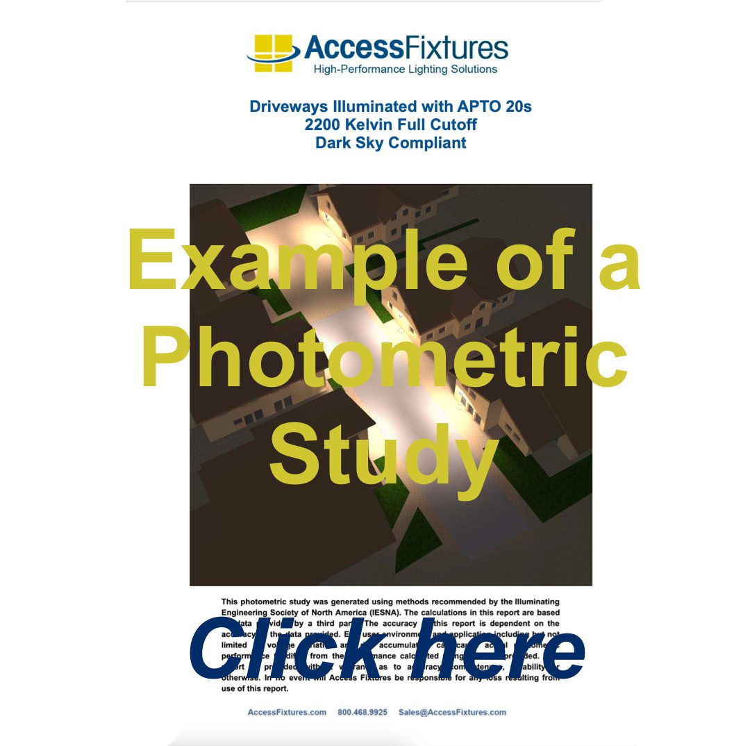 BUG Ratings ensure dark sky compliance - Click for a an example of a photometric study